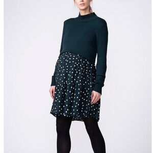 Seraphine Polka Dot Maternity & Nursing Sweater Dress
